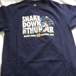 Blue Notre Dame game shirt